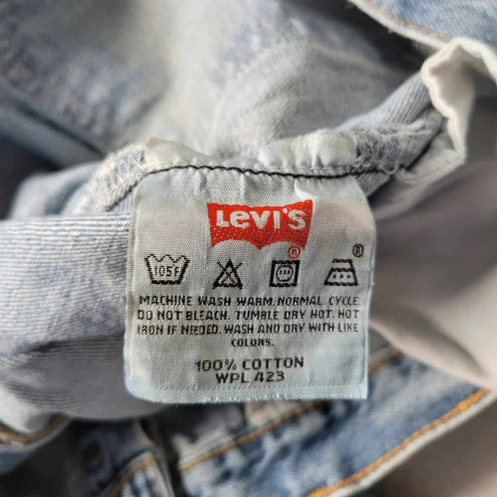 Levi's 501 Jeans Mens‎ 36x30 Light Wash Blue Straight Leg Button Fly Denim